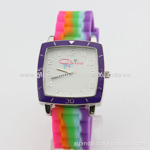 3ATM wrist watches, metal bezel on case, soft silicone band, best hot sale style